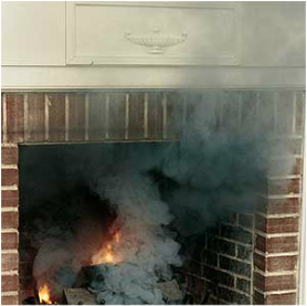 Brick Fireplace throwing out soot